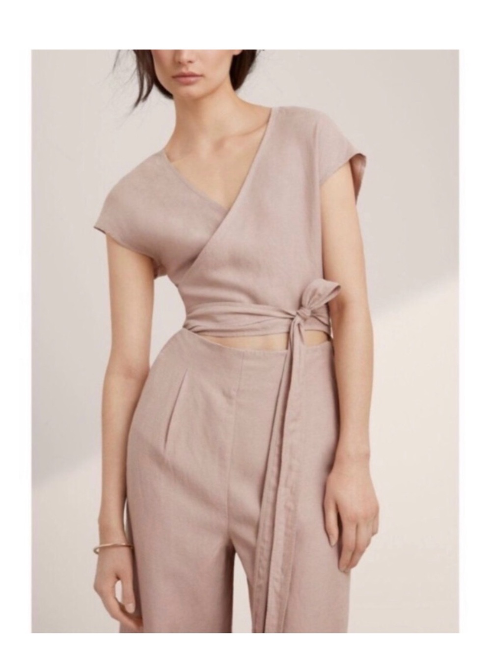 Wilfred cream/tan  Wrap Crop romper
